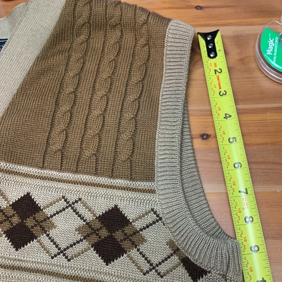 Guv’nors Vintage Grandpa Vest Size XL Browns w Tan, Pockets - Picture 5 of 9